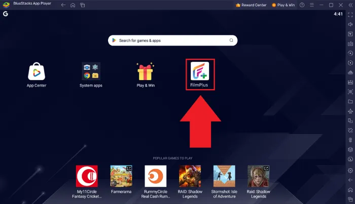 Install FilmPlus on BlueStacks